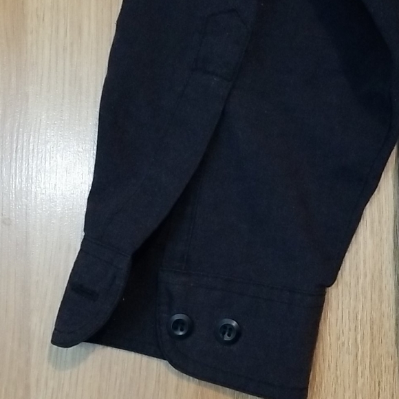 Mens black long sleeve button up shirt with collar and pockets XL - Picture 5 of 10